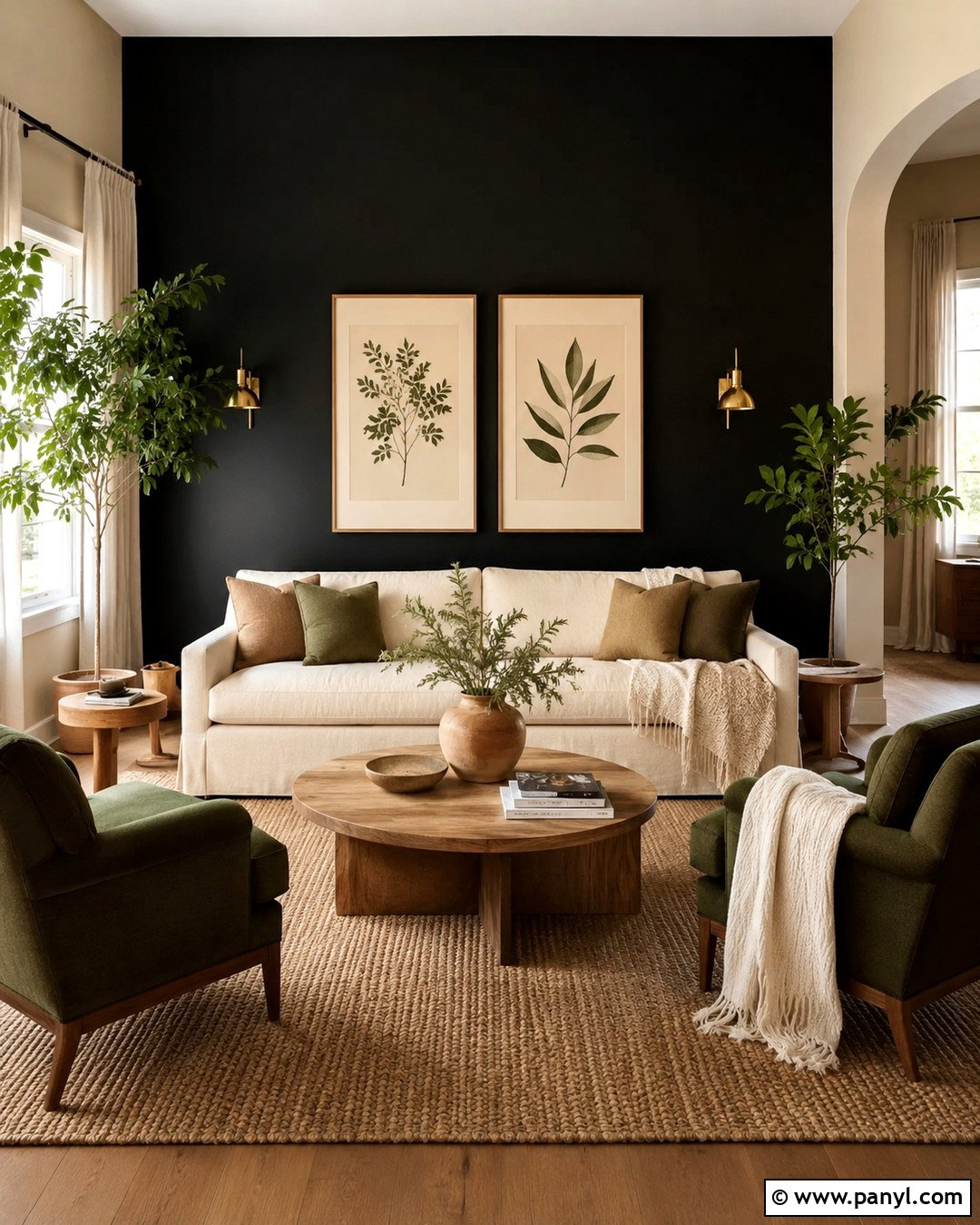 Black Accent Wall With Green Accents - 20 Black Accent Wall With Beige Walls
