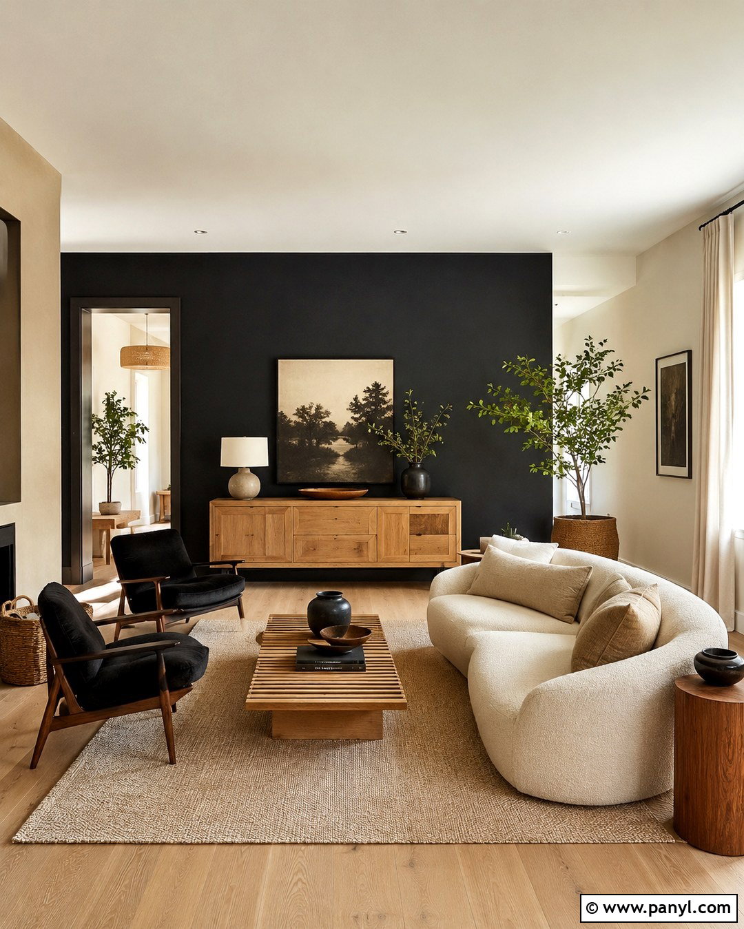 Black Accent Wall With Light Wood - 20 Black Accent Wall With Beige Walls