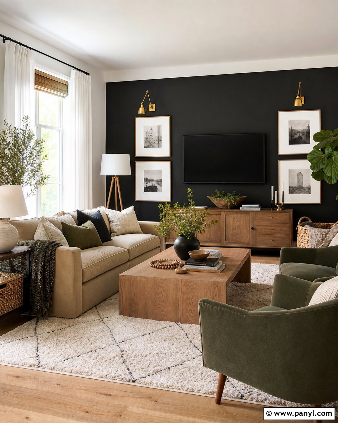 Black Accent Wall With Living Room Window - 25 Black Accent Wall With Windows