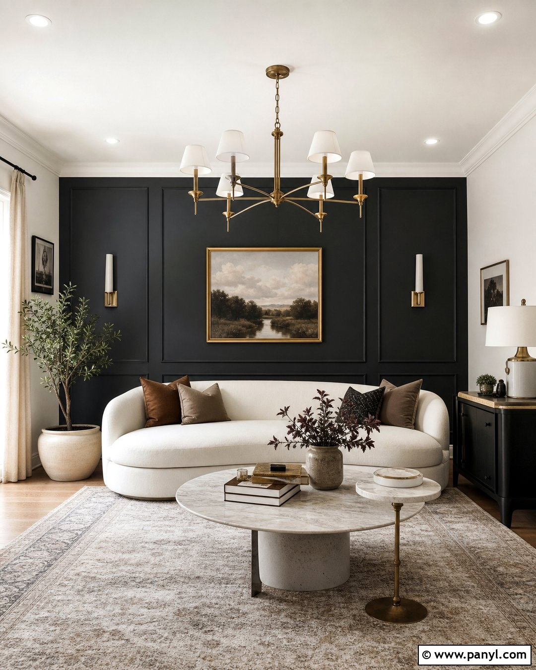 Black Accent Wall With Picture Molding - 30 Accent Wall Black Ideas