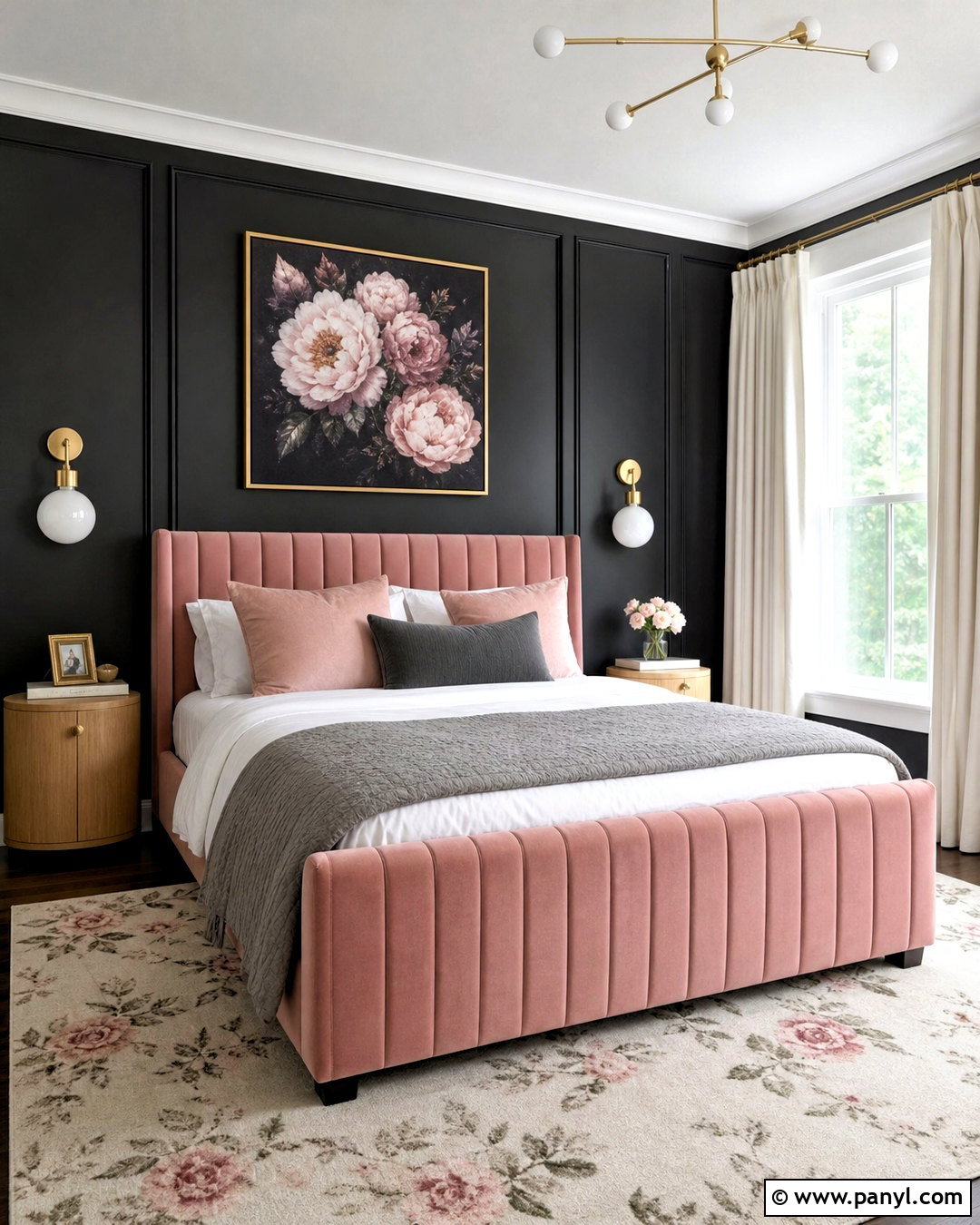 Black Accent Wall With Pink Decor - 20 black accent wall bedroom ideas