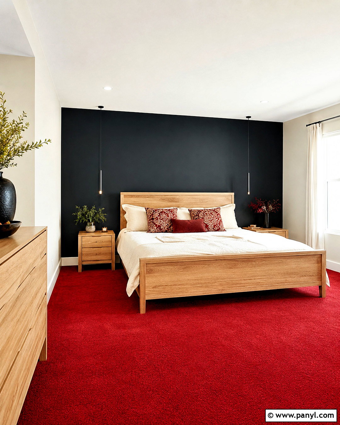Black Accent Wall With Red Carpet - 20 What Color Walls Go With Red Carpet Ideas