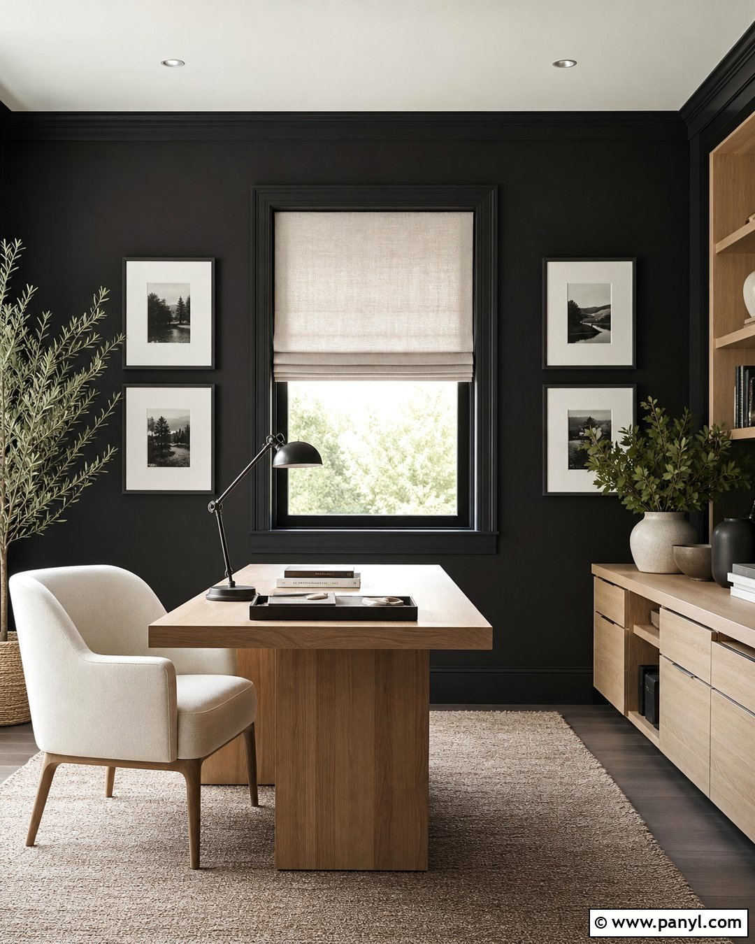 Black Accent Wall With Roman Shades - 25 Black Accent Wall With Windows