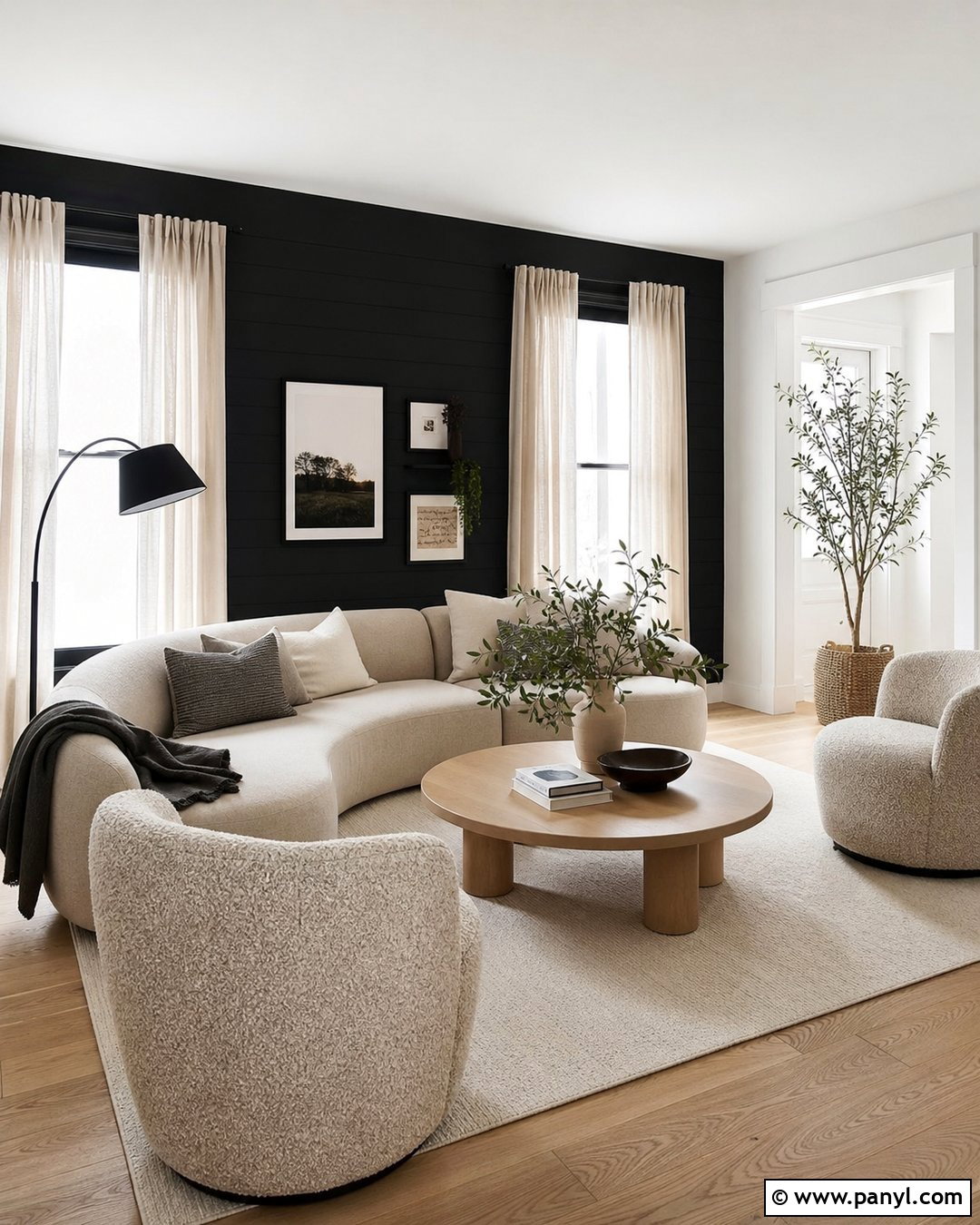 Black Accent Wall With Sheer Curtains - 25 Black Accent Wall With Windows