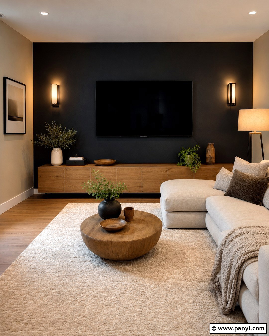 Black Accent Wall With TV - 20 Black Accent Wall With Beige Walls