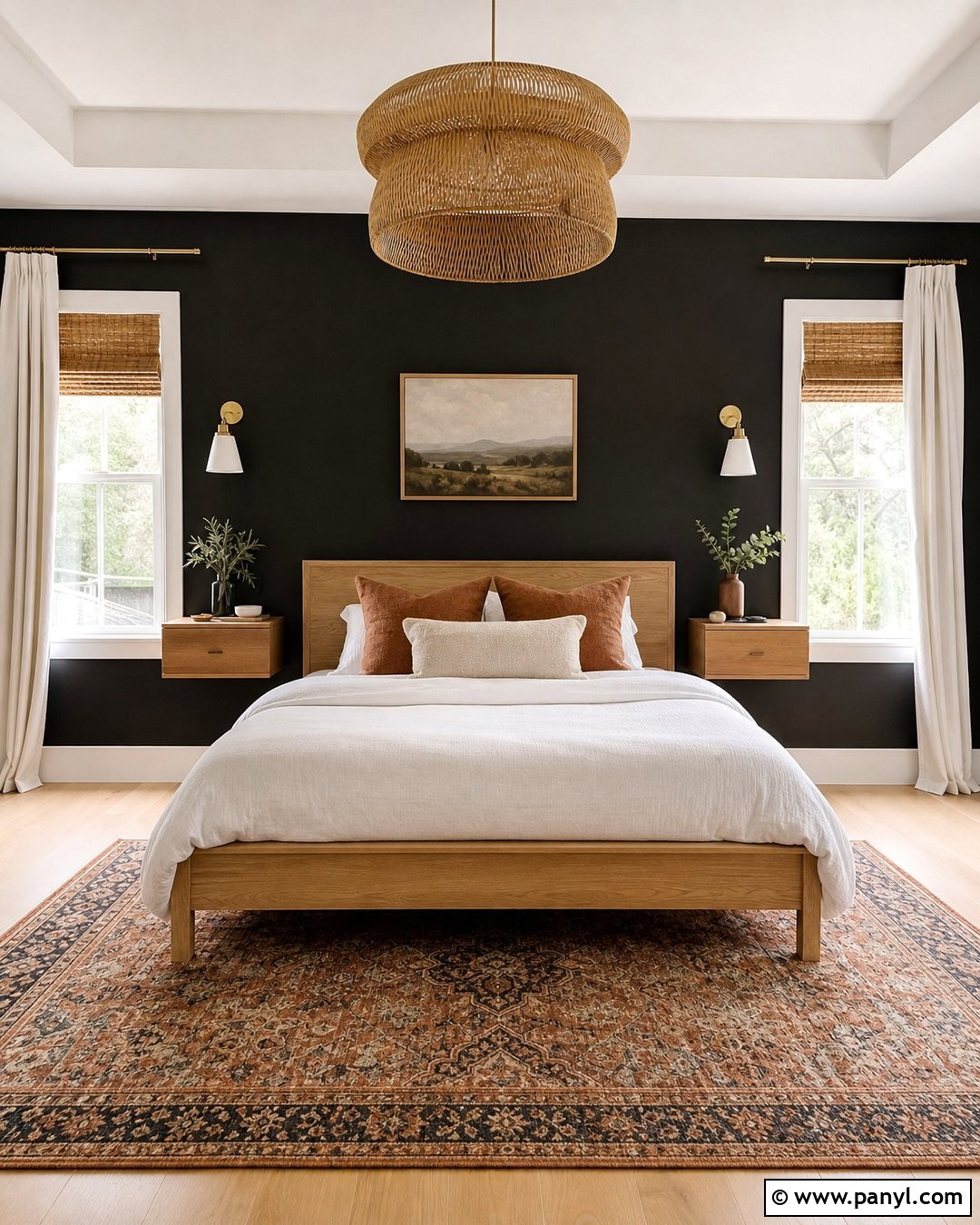 Black Accent Wall With Two Windows - 25 Black Accent Wall With Windows