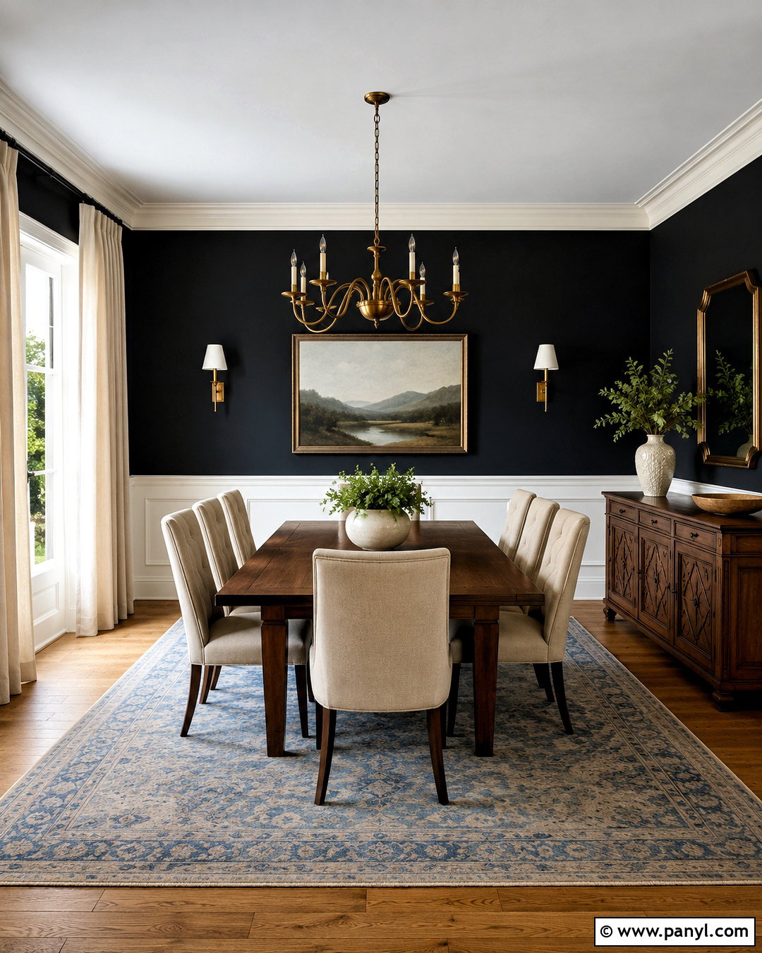 Black Accent Wall With Wainscoting - 40 black accent walls