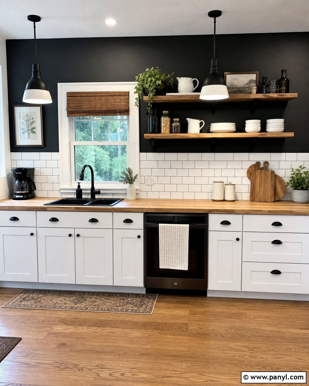 Black Accent Wall With White Subway Tile - 30 black accent wall kitchen ideas
