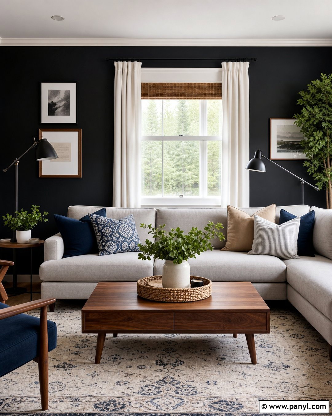 Black Accent Wall With White Window Trim - 25 Black Accent Wall With Windows