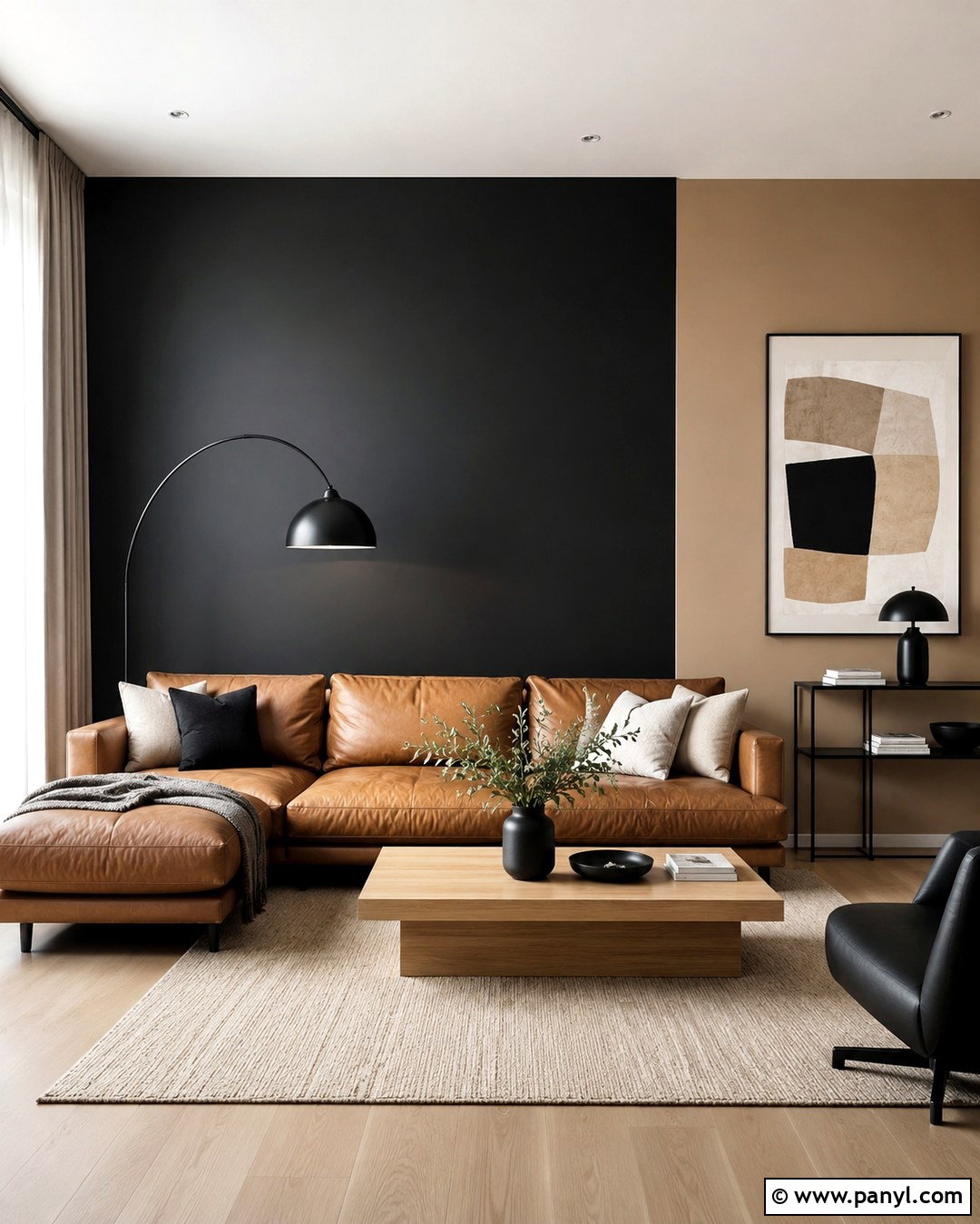 Black And Beige Accent Wall - 20 Two Color Accent Wall Ideas