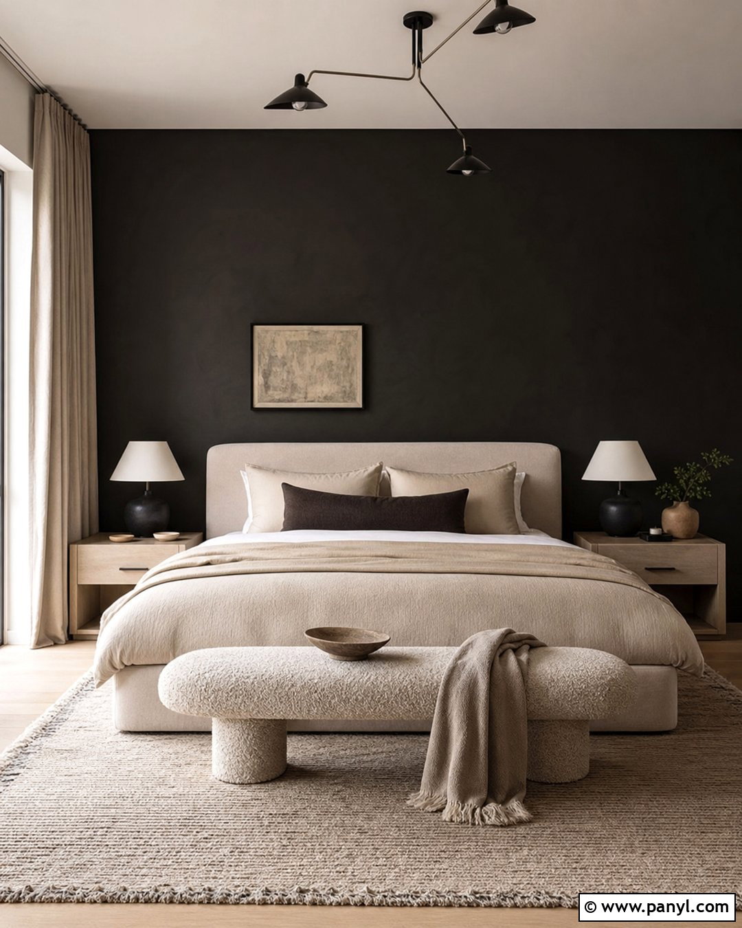 Black And Beige Bedroom - 35 black feature wall bedroom ideas