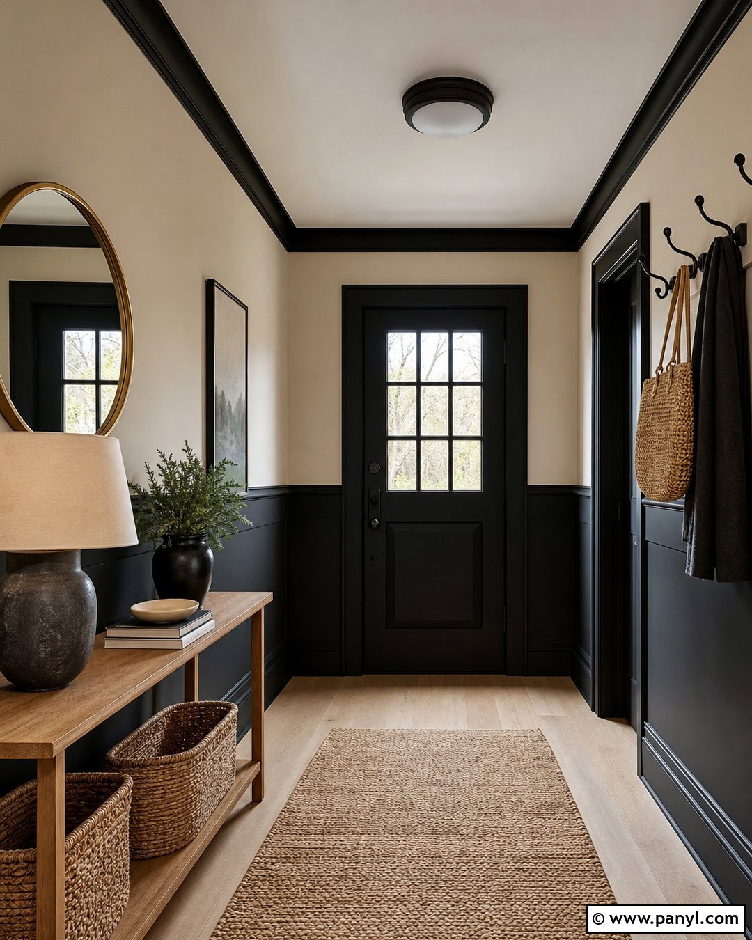 Black And Beige Two Tone Wall - 35 2 Tone Wall Paint Ideas