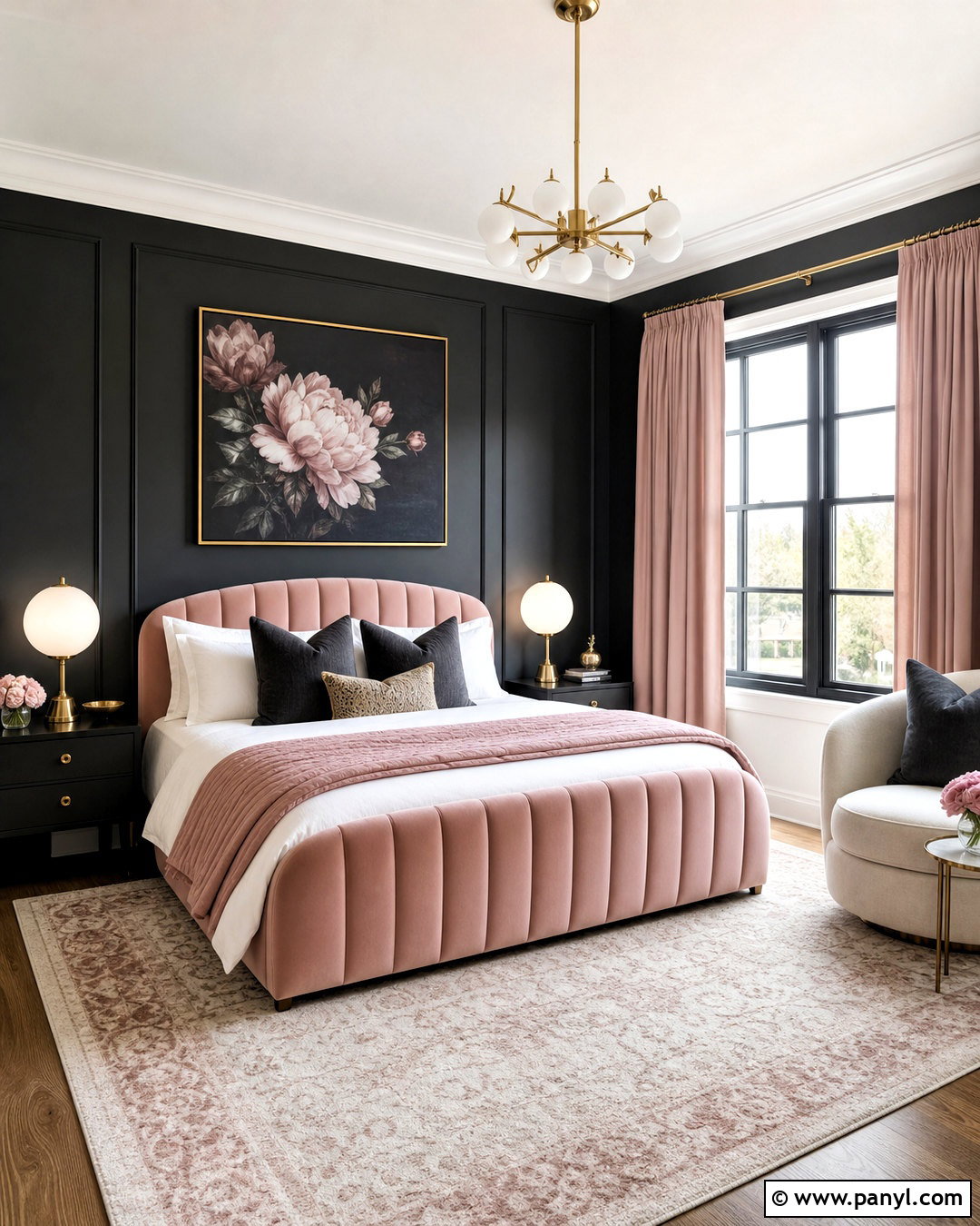Black And Blush Bedroom - 20 black interior bedroom ideas