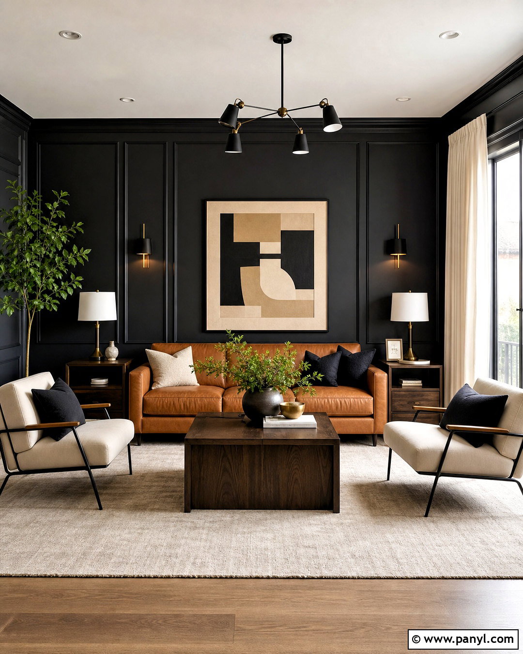 Black And Camel Room - 20 room color combination ideas