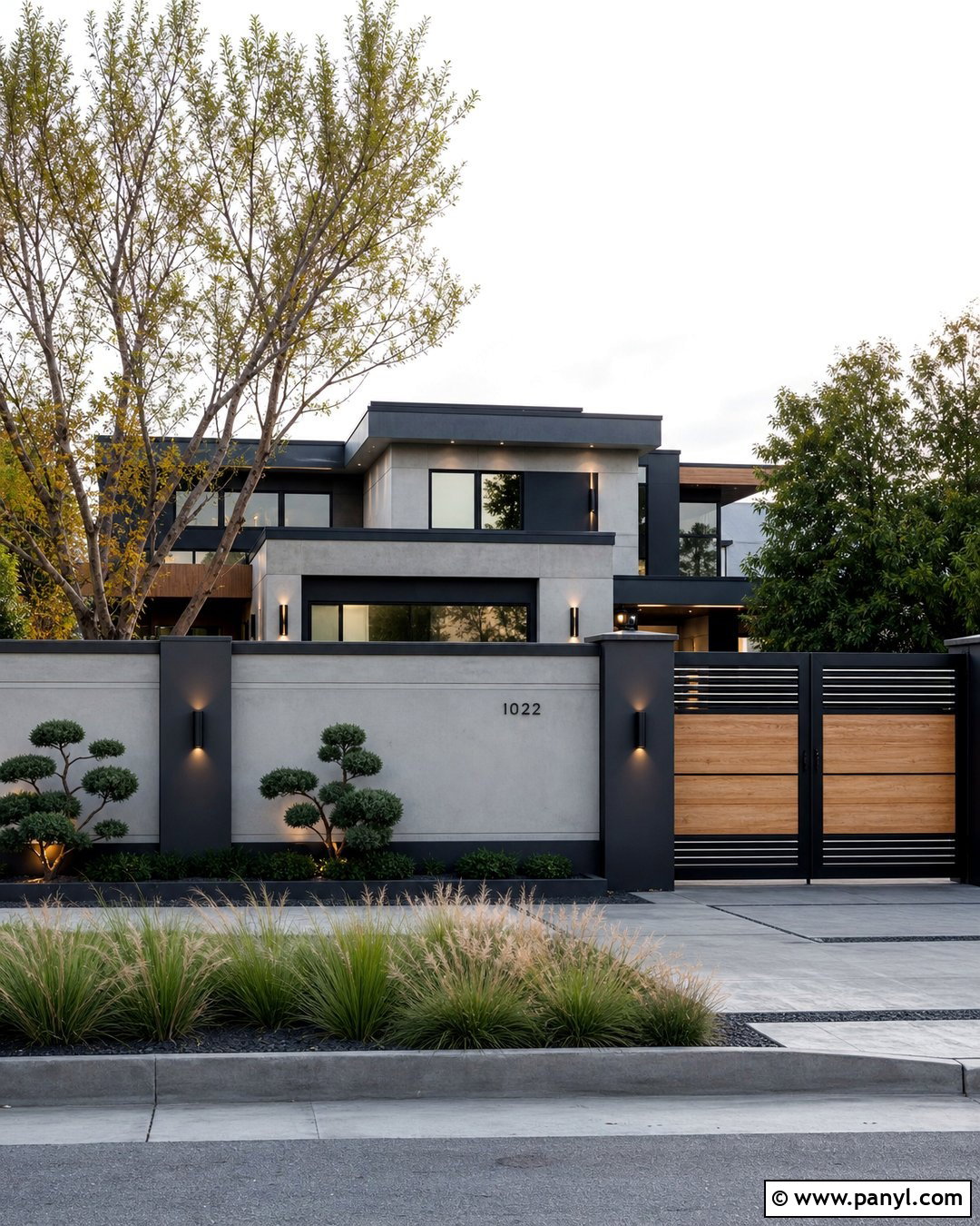 Black And Concrete Gray Compound Wall - 30 compound wall colour combinations
