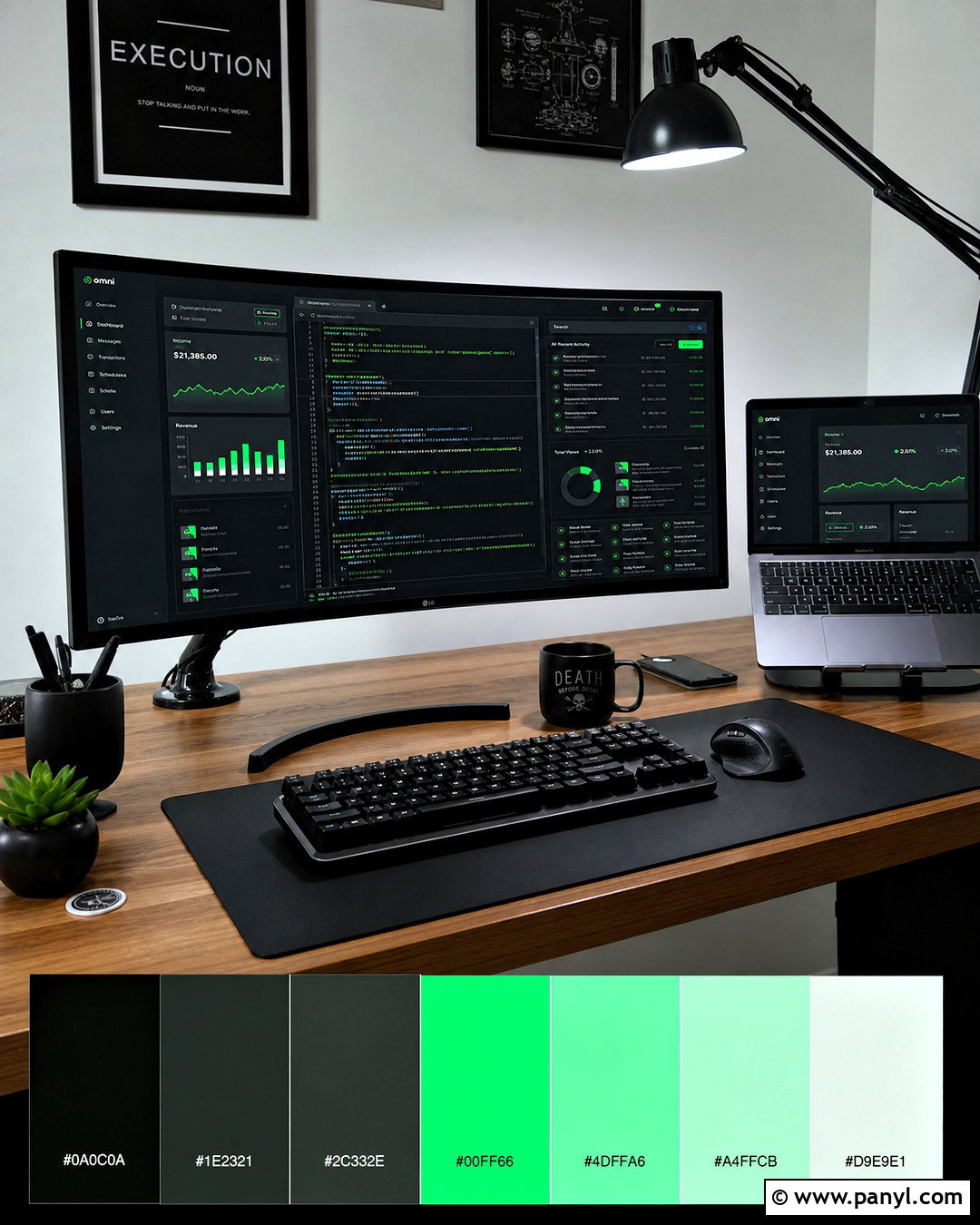 Black And Electric Green Tech Color Palette - 20 tech colour palette ideas