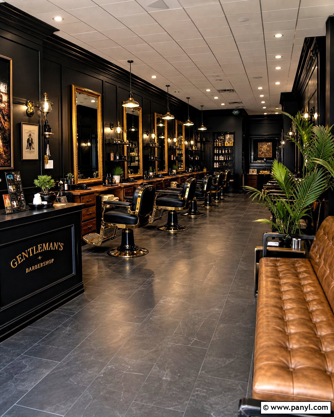 Black And Gold Barber Salon - 20 black and gold salon ideas