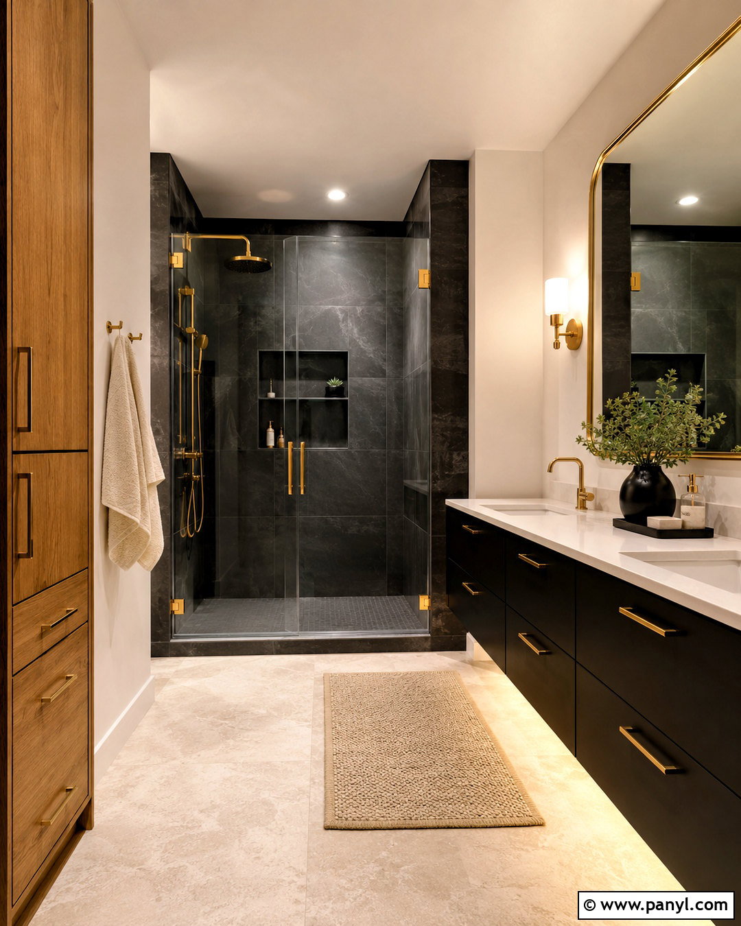 Black And Gold Bathroom - 20 black and gold interior design ideas