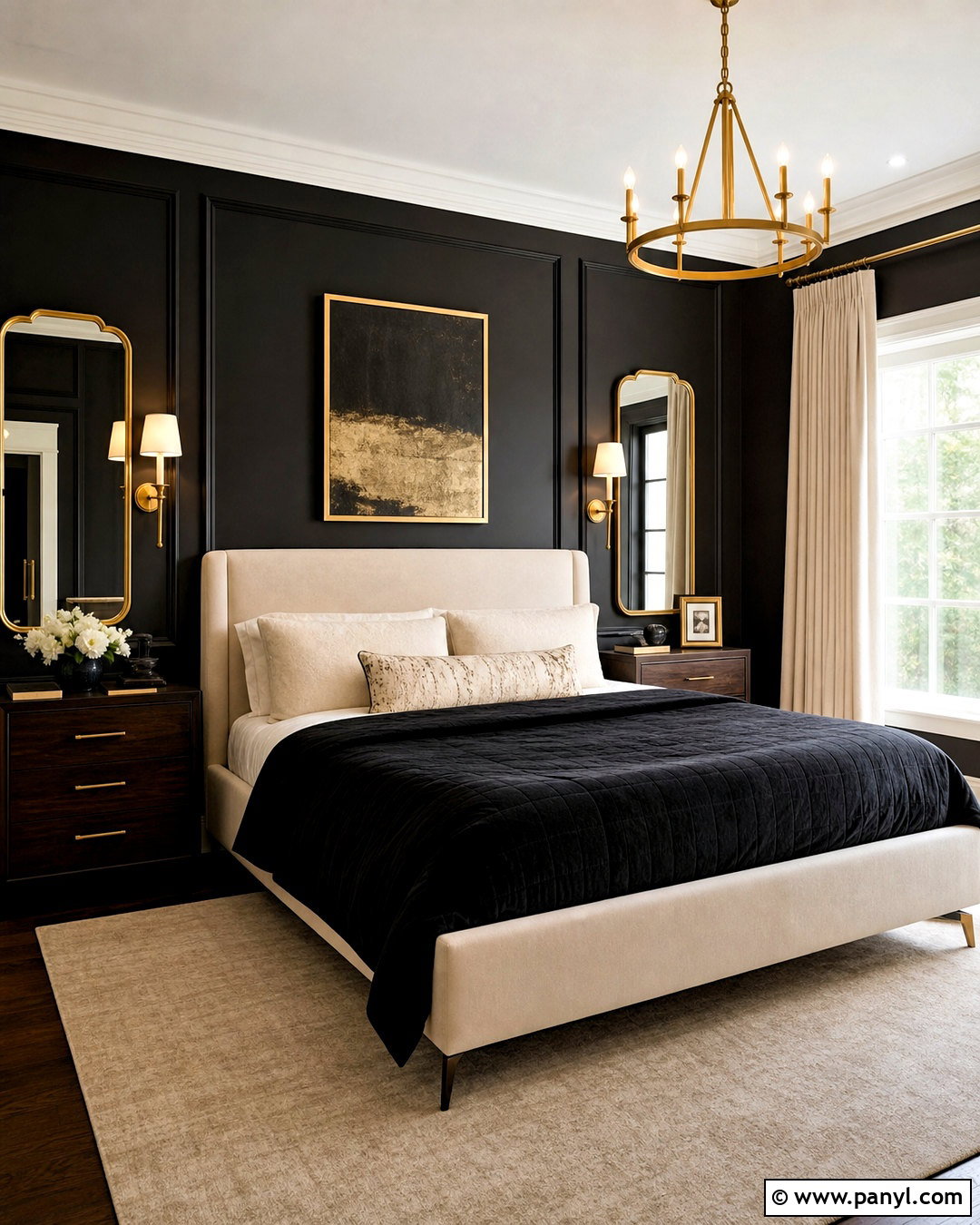 Black And Gold Bedroom - 20 black interior bedroom ideas