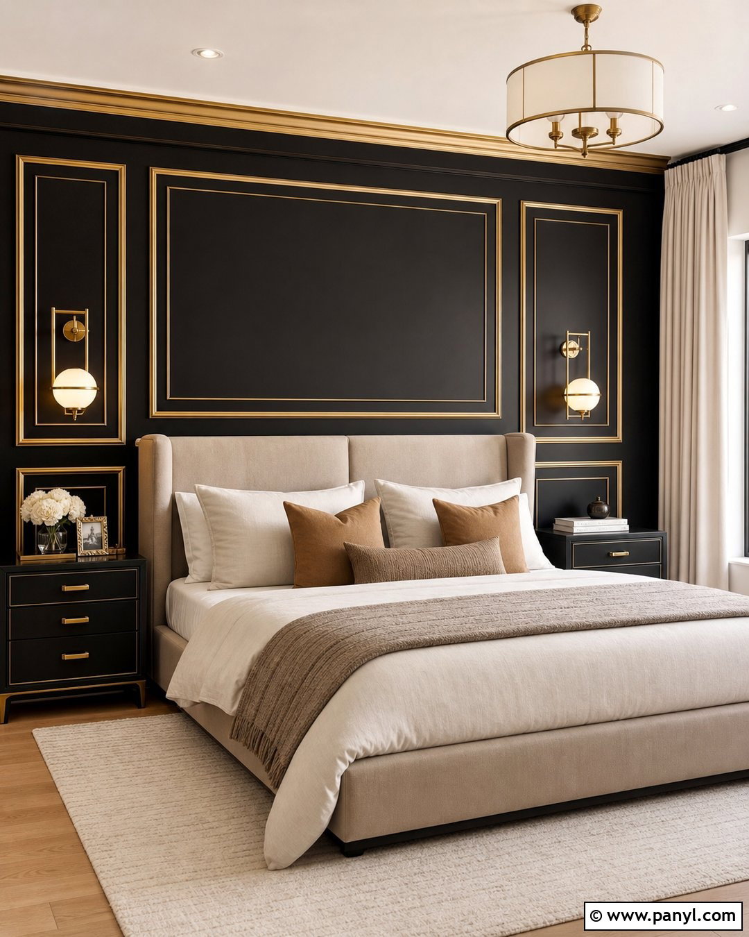 Black And Gold Bedroom Wall - 30 Black And Gold Wall Ideas