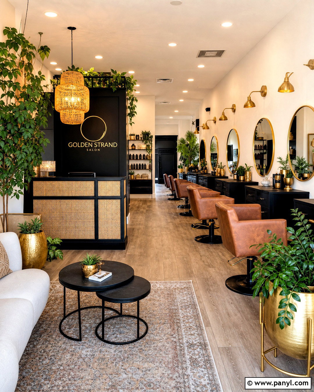 Black And Gold Boho Salon - 20 black and gold salon ideas