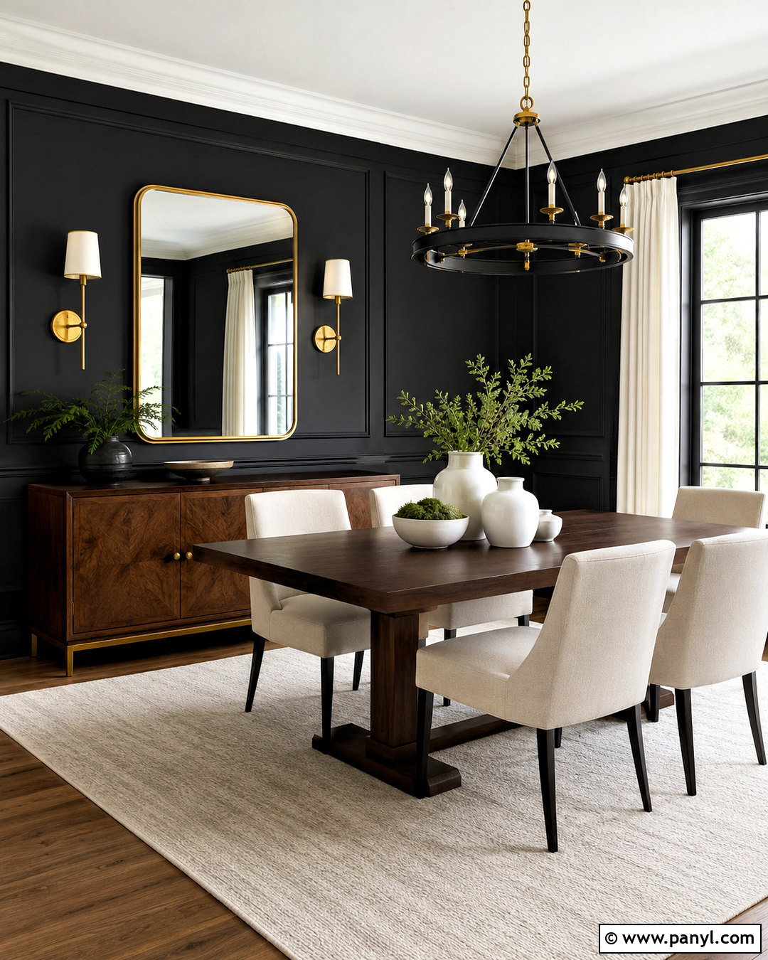 Black And Gold Dining Room Wall - 20 black wall decor ideas