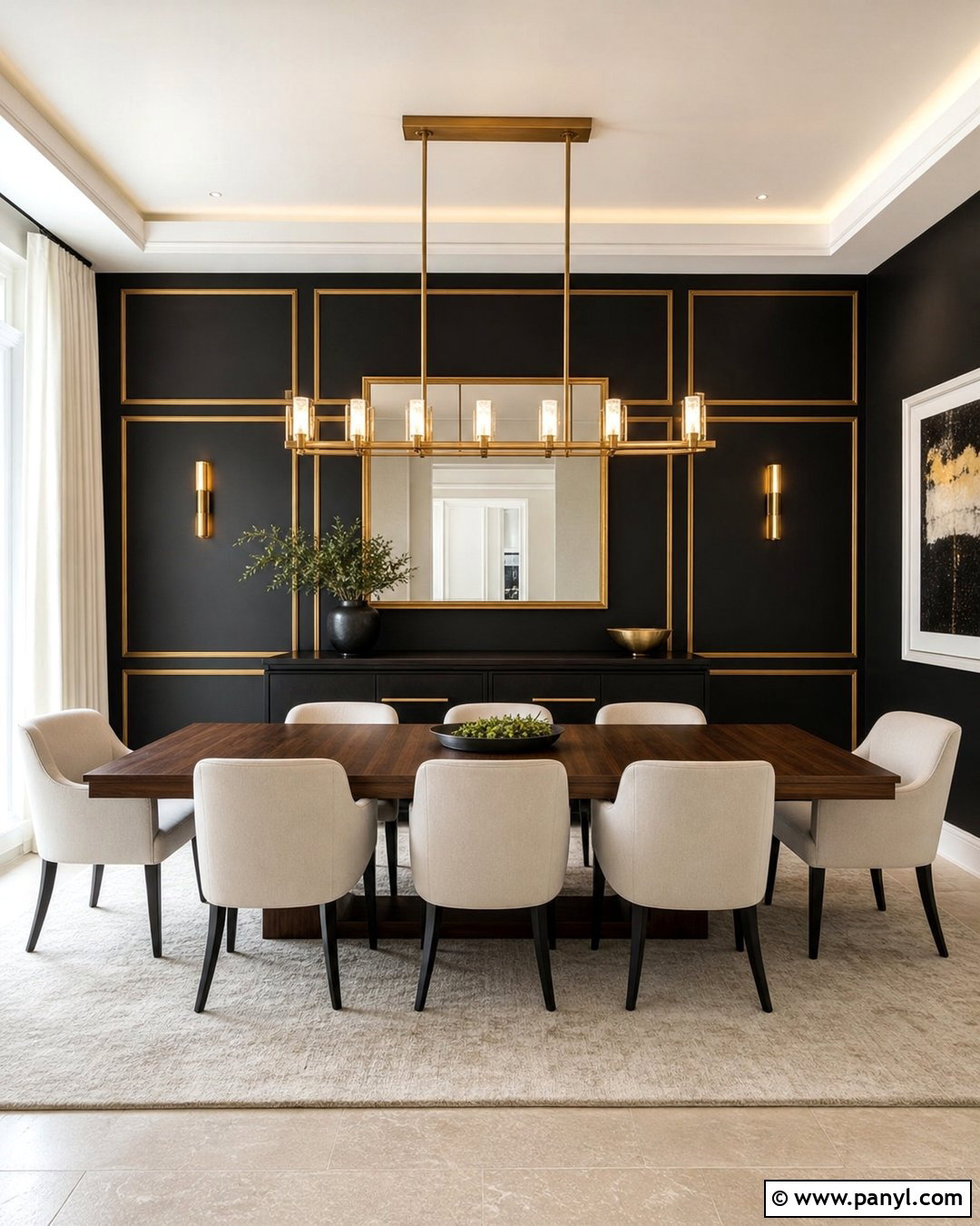 Black And Gold Dining Room Wall - 30 Black And Gold Wall Ideas