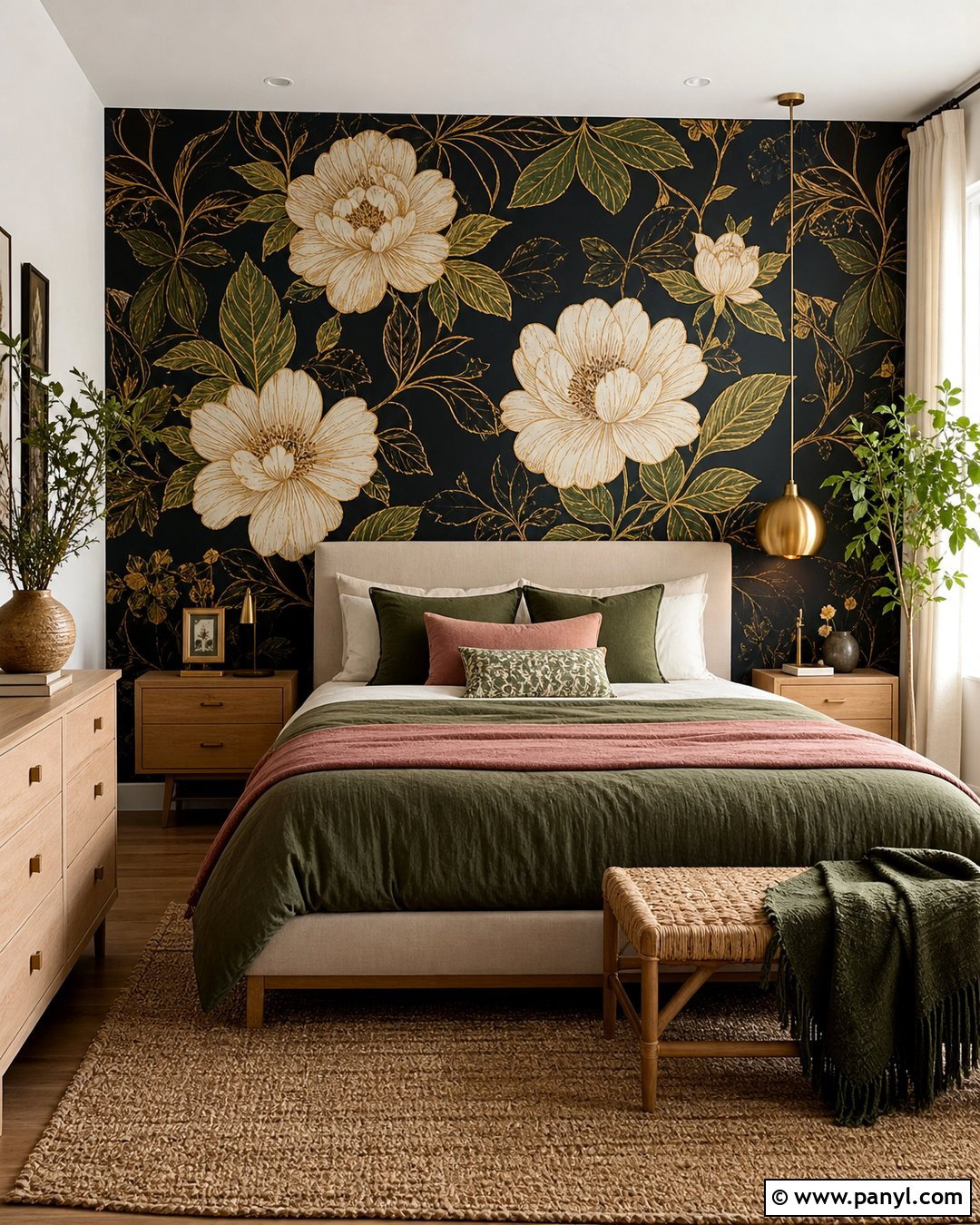 Black And Gold Floral Wallpaper - 30 Black And Gold Wall Ideas