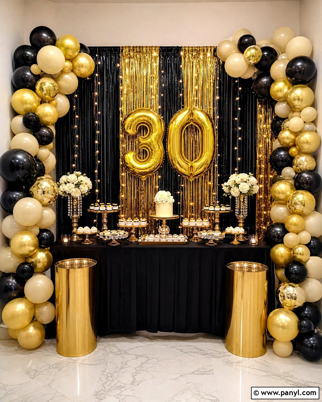 Black And Gold Foil Curtain Backdrop - 20 foil curtain backdrop ideas birthday ideas