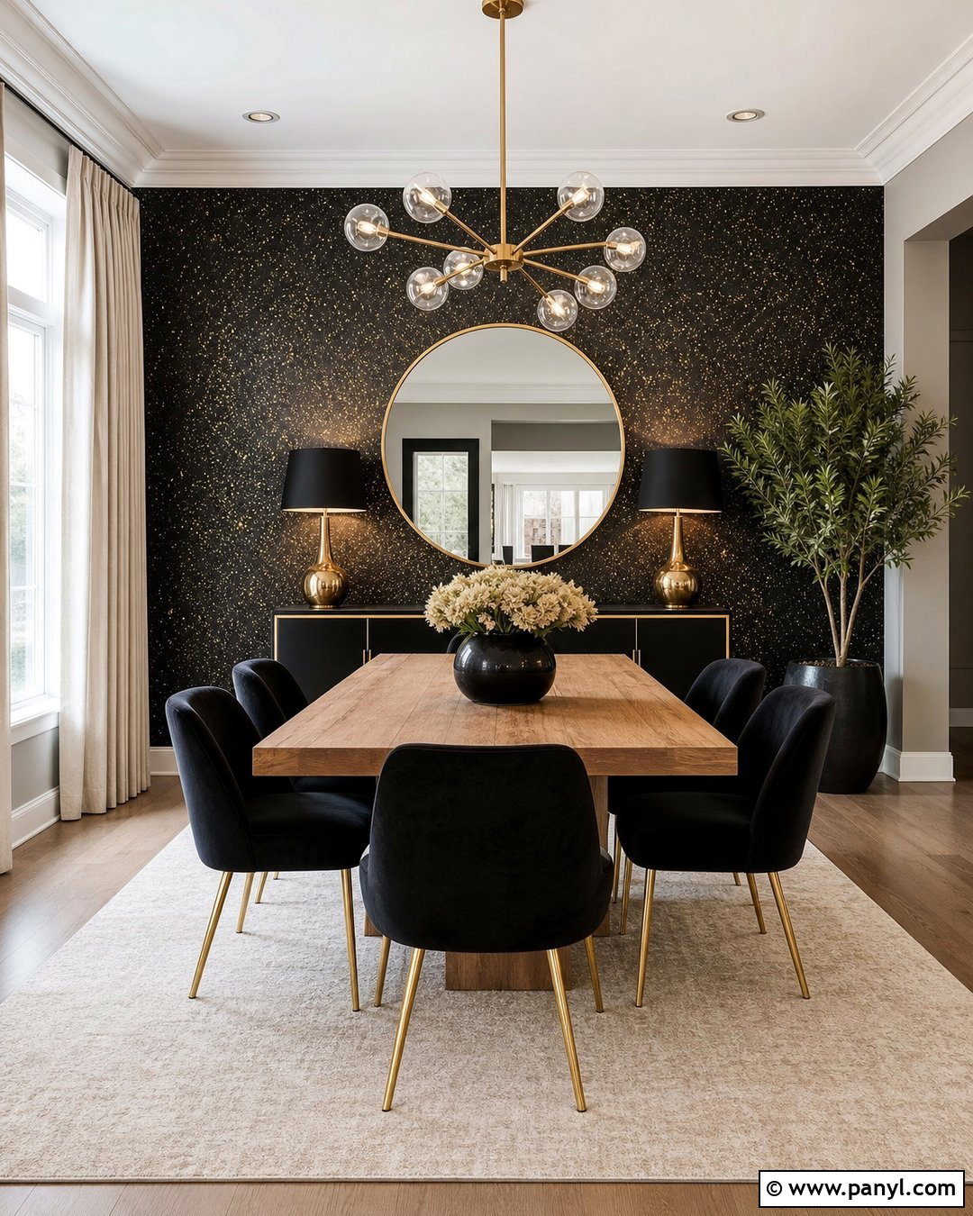 Black And Gold Glitter Wall - 30 black glitter wall ideas