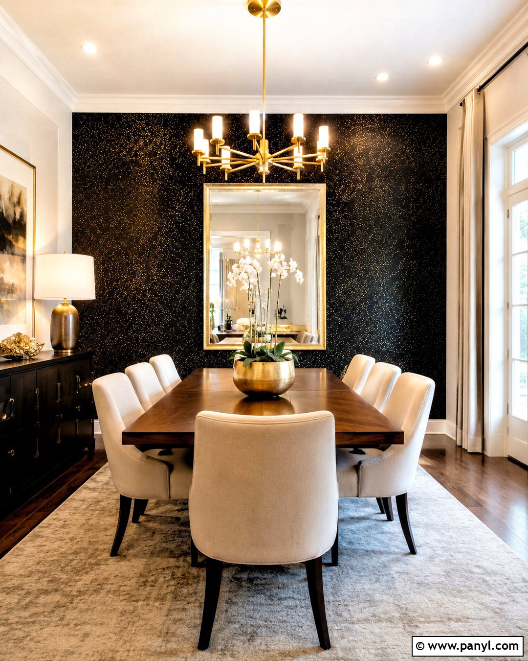 Black And Gold Glitter Wallpaper Dining Room - 20 black glittery wallpaper ideas
