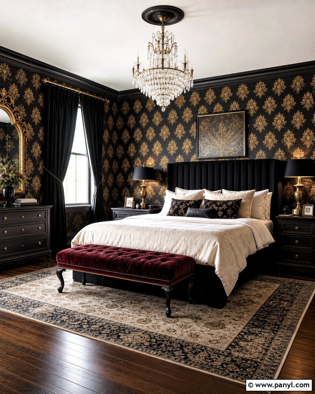 20 Gothic Damask Pattern Wallpaper Ideas for Dramatic Rooms