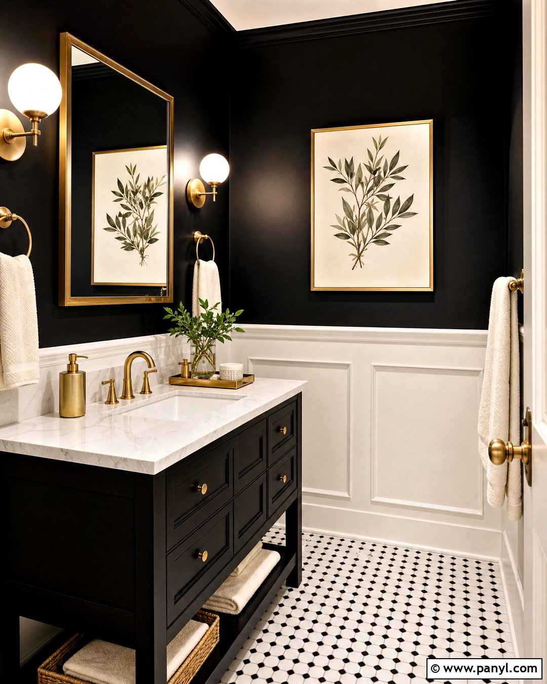 Black And Gold Guest Bathroom - 20 black guest bathroom ideas