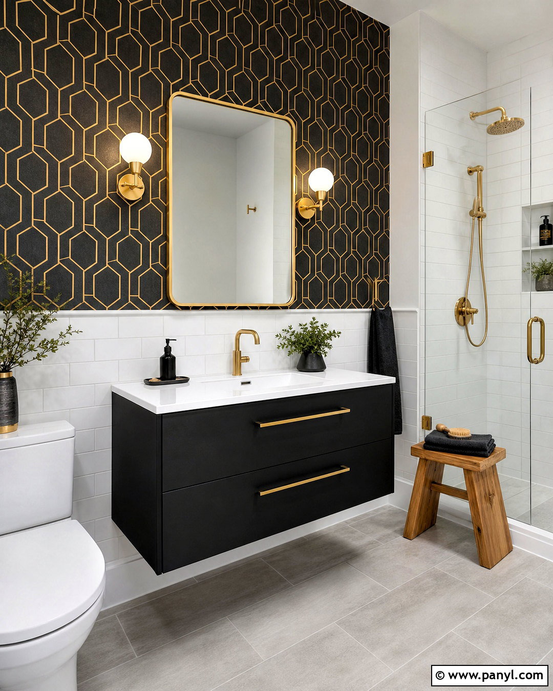 Black And Gold Hexagon Wallpaper - 20 wallpaper black and gold ideas
