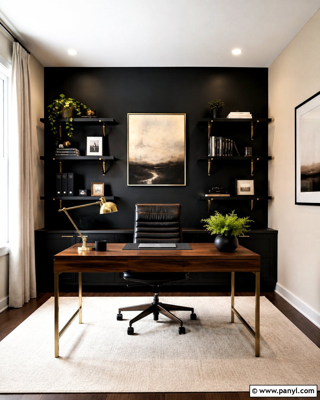 Black And Gold Home Office - 20 black and gold interior design ideas