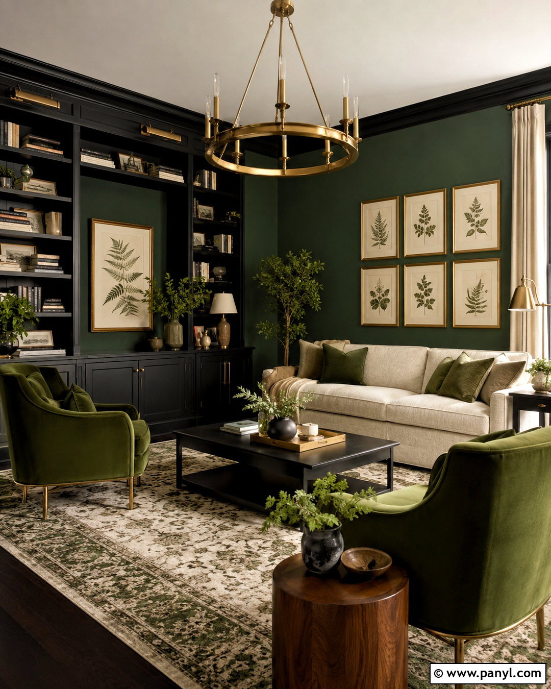 Black And Gold Interior With Green - 20 black and gold interior design ideas