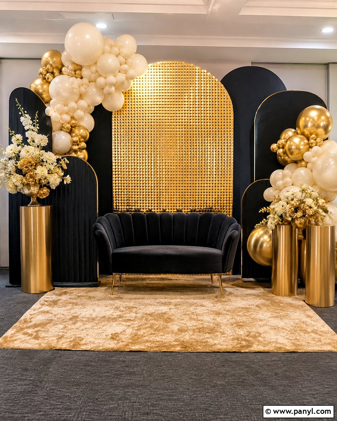 Black And Gold Metallic Backdrop - 20 metallic backdrop ideas