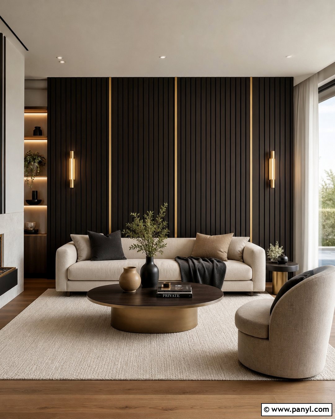 Black And Gold Slat Wall - 30 Black And Gold Wall Ideas