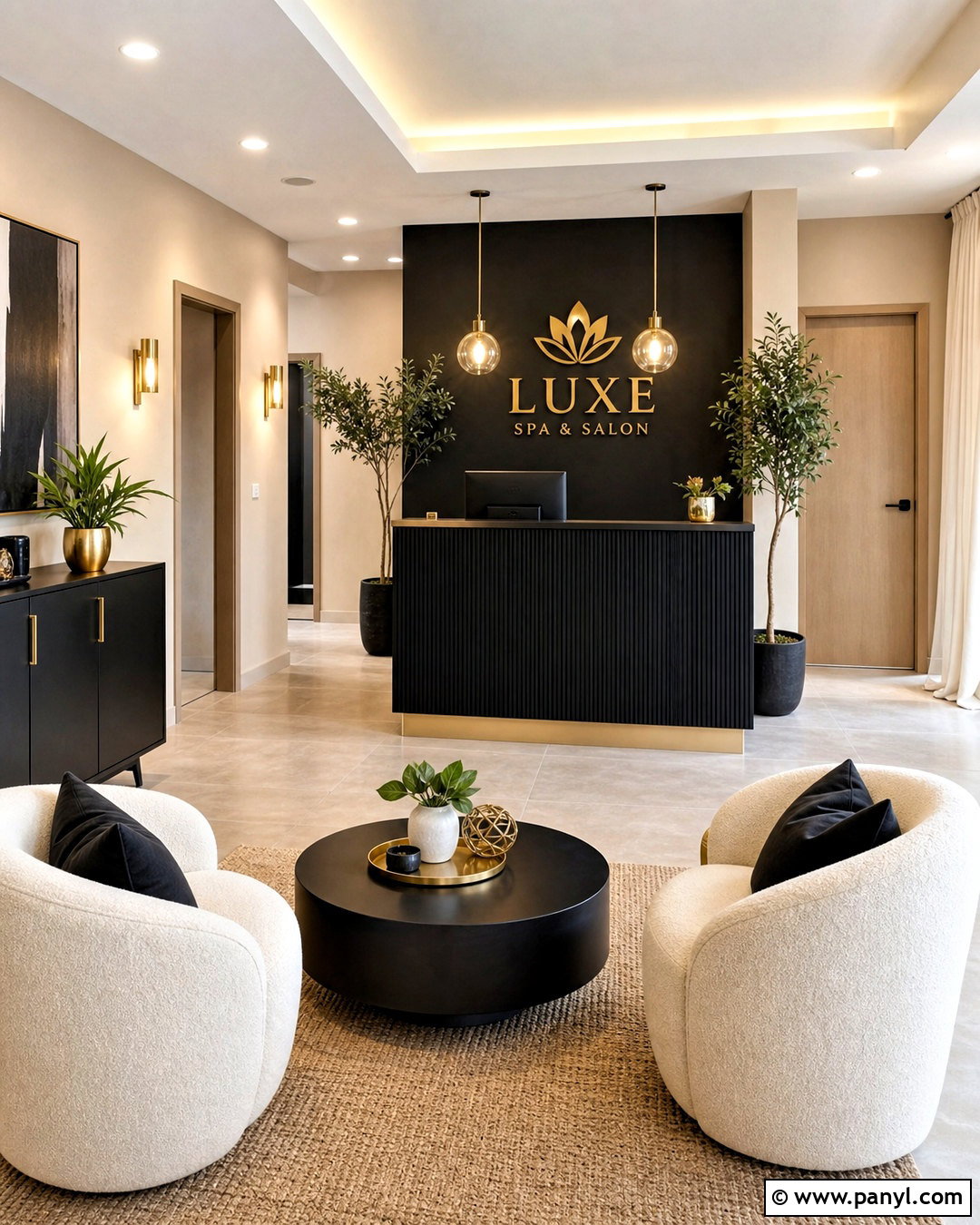 Black And Gold Spa Salon - 20 black and gold salon ideas