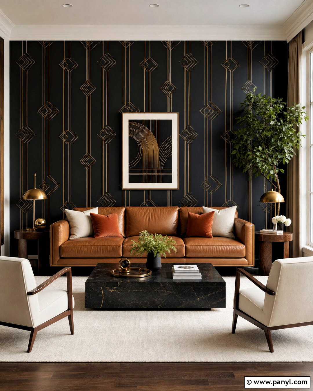 Black And Gold Wallpaper Living Room - 20 gold wallpaper living room ideas