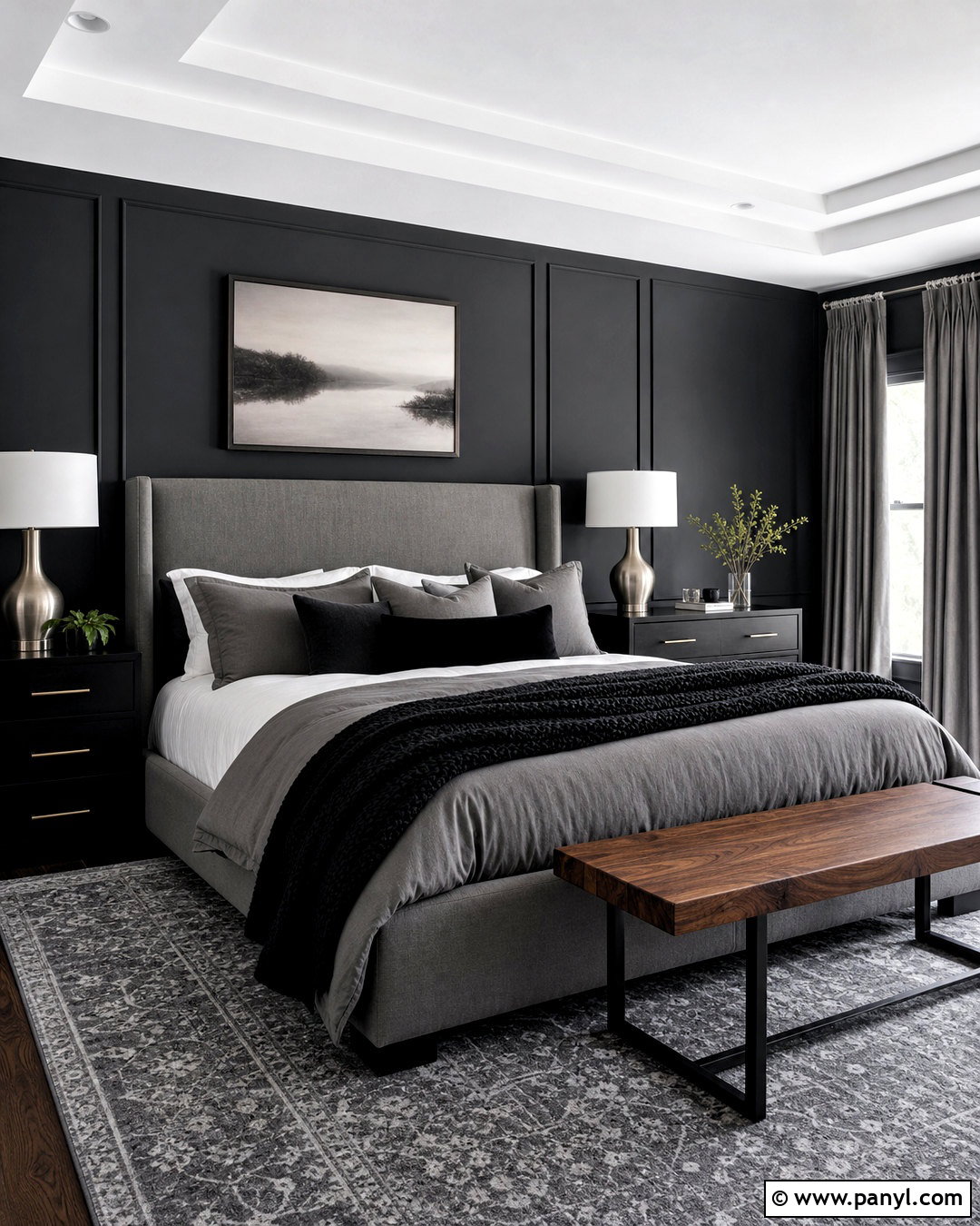 Black And Gray Bedroom - 20 black interior bedroom ideas