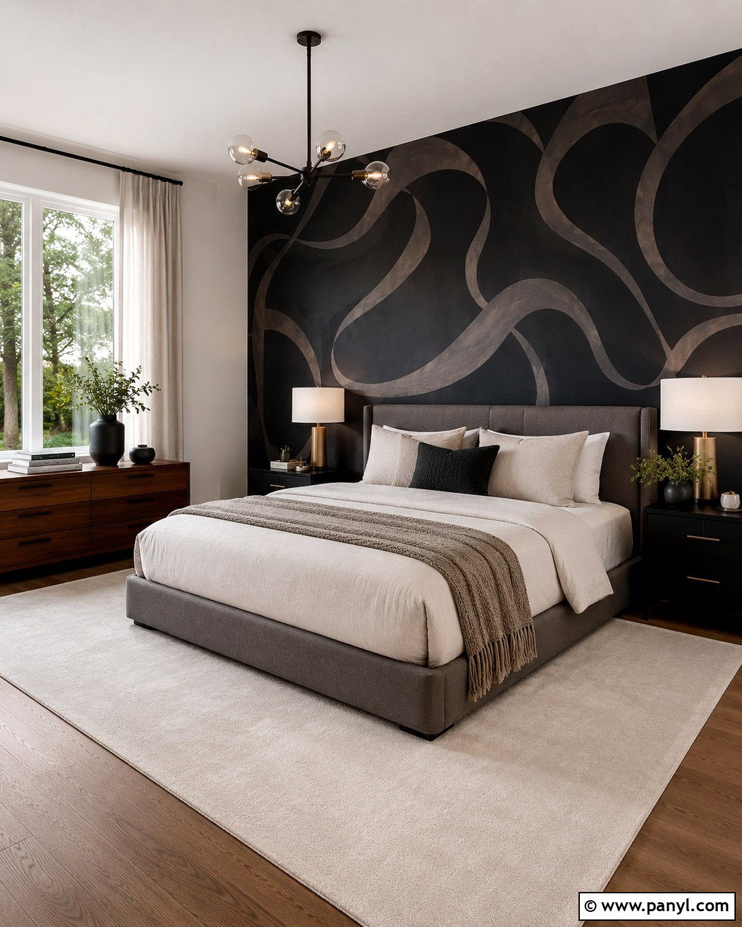 Black And Gray Wallpaper Accent Wall - 20 Black And Gray Accent Wall Ideas