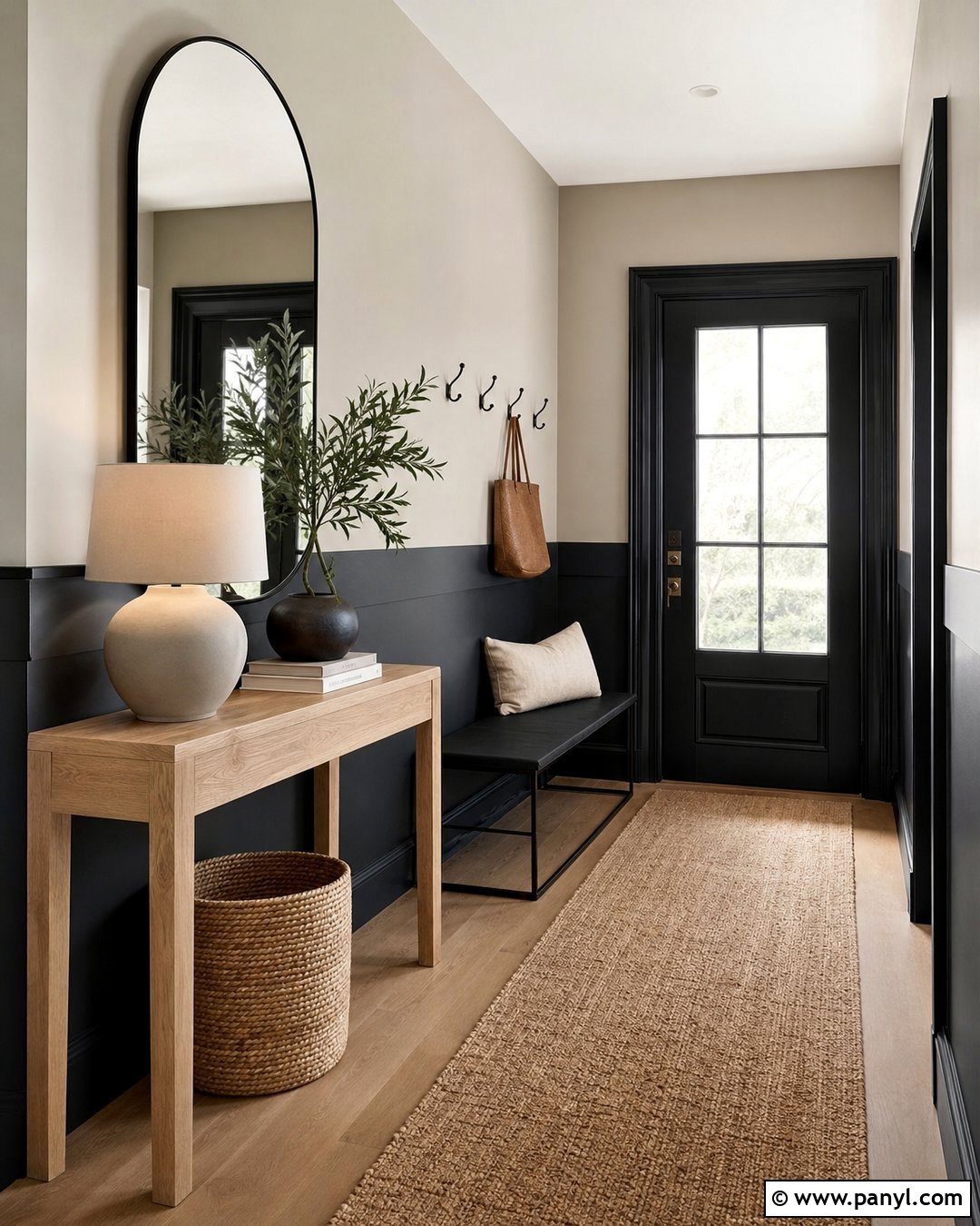 Black And Greige Two Color Wall - 25 2 Color Wall ideas