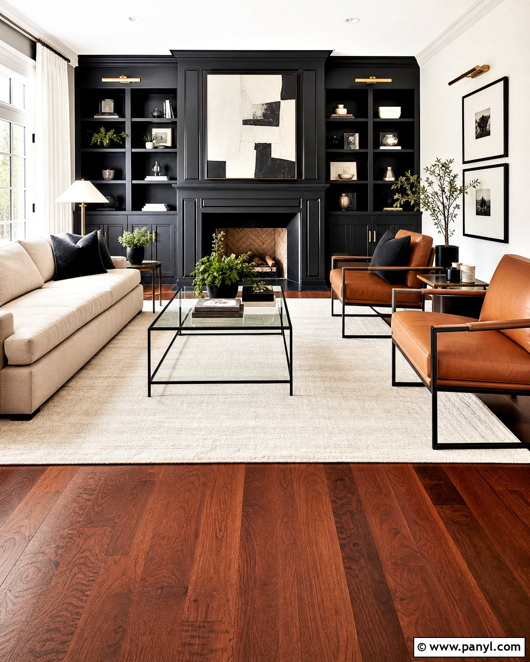 Black And Ivory With Cherry Wood Floors - 20 cherry wood floors color schemes