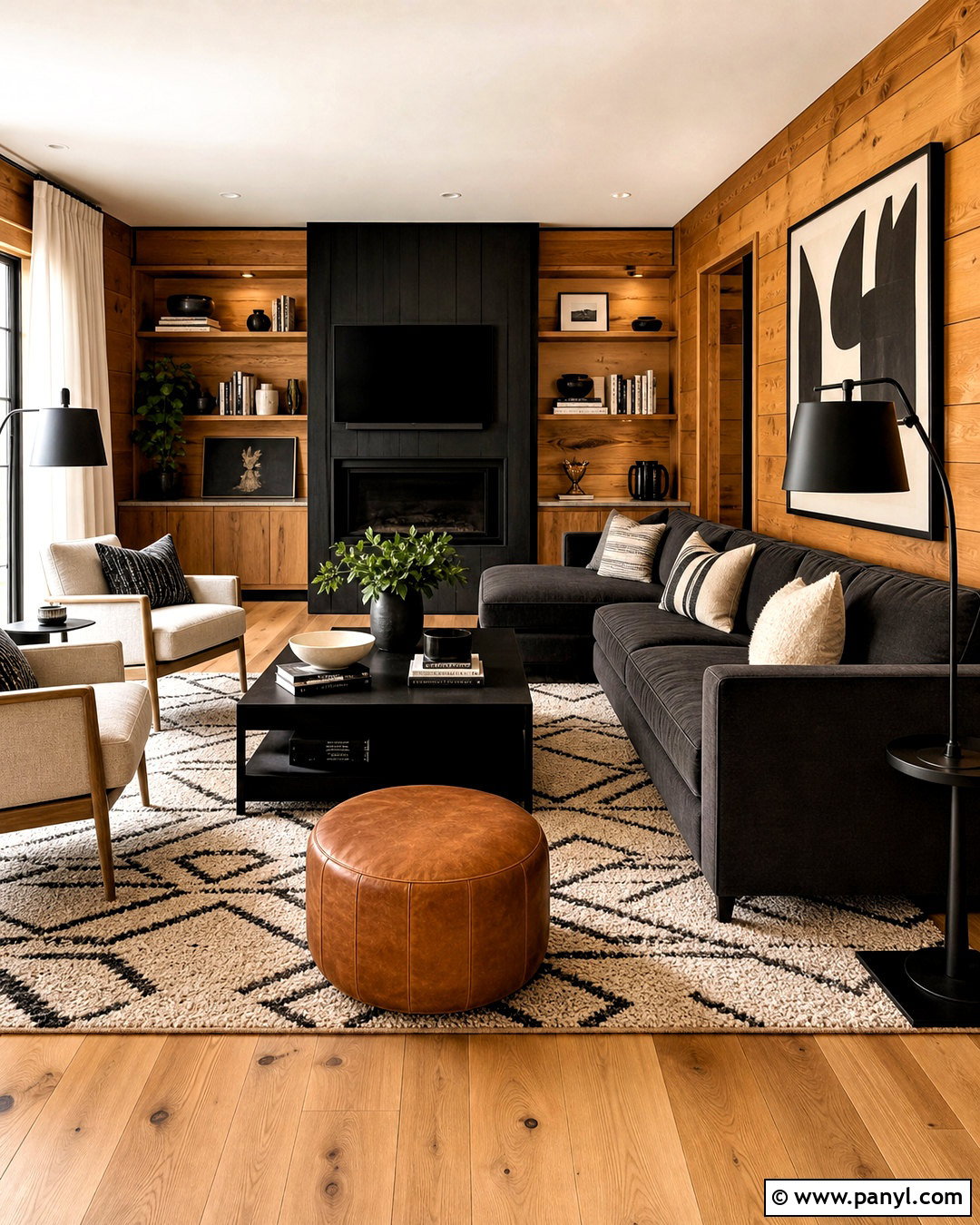 Black And Knotty Pine Living Room - 20 knotty pine living room ideas