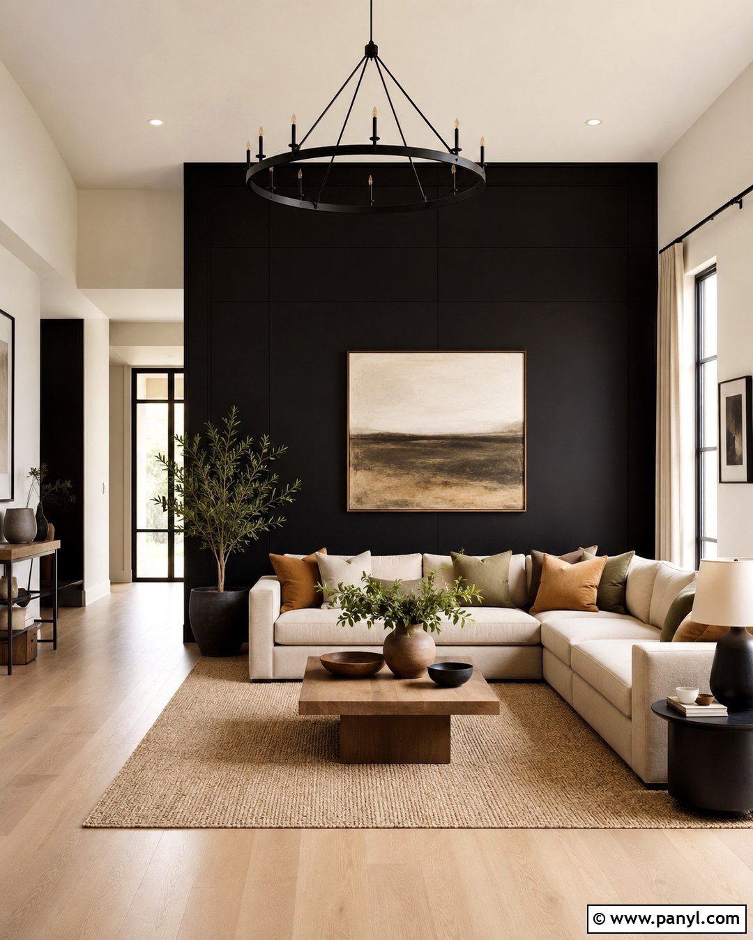 Black And Off-White Hall Walls - 20 Colour Combinations For Hall Wall Ideas