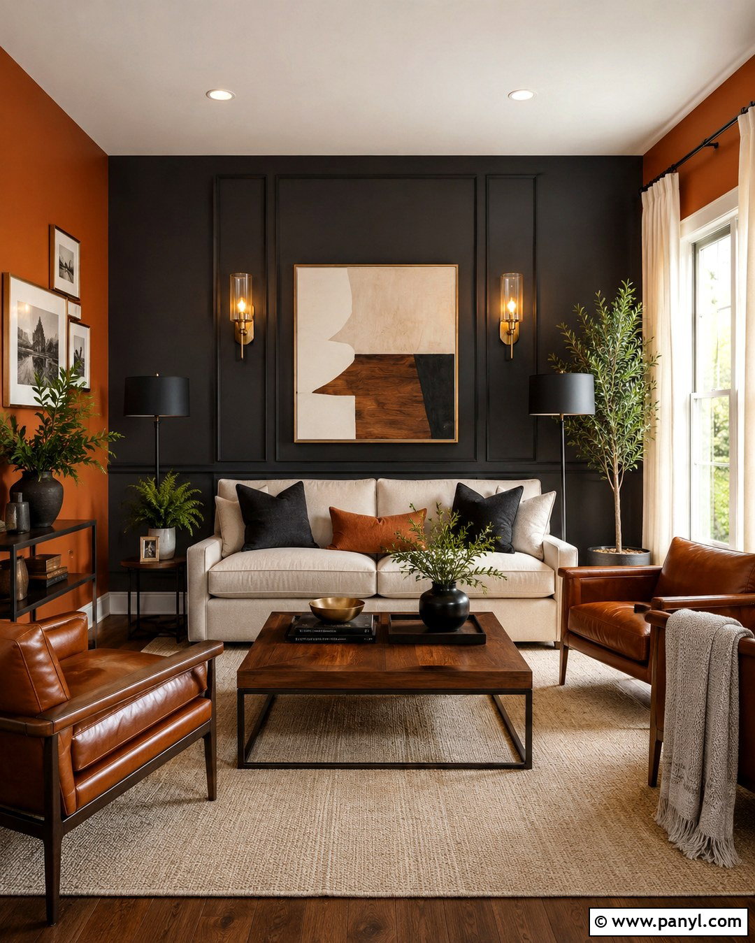 Black And Orange Living Room Walls - 20 black and orange walls
