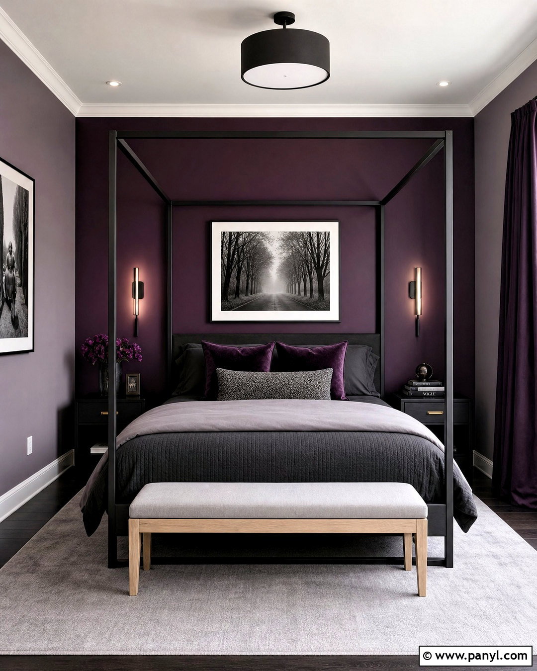Black And Purple Bedroom - 20 purple bedroom aesthetic ideas