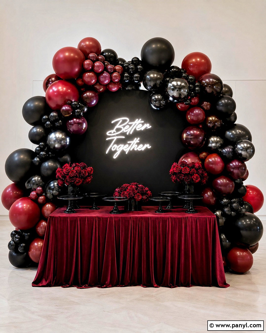 Black And Red Balloon Wall - 20 black balloon wall ideas