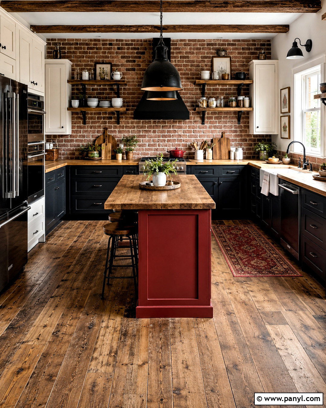 Black And Red Farmhouse Kitchen - 20 black and red kitchen ideas